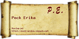 Peck Erika névjegykártya